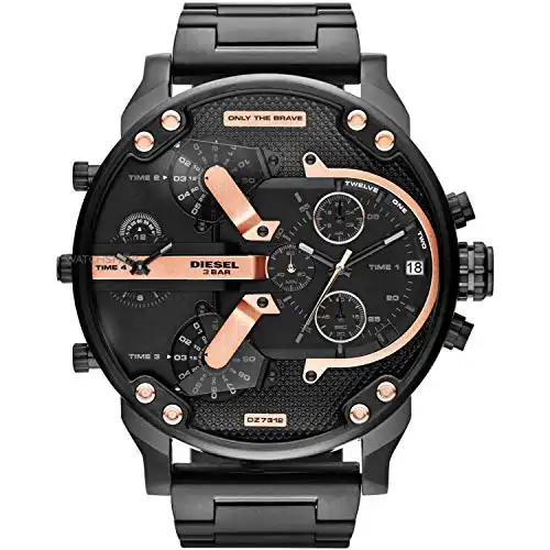 Diesel Men's 57mm Mr. Daddy 2.0 Quartz Watch Black