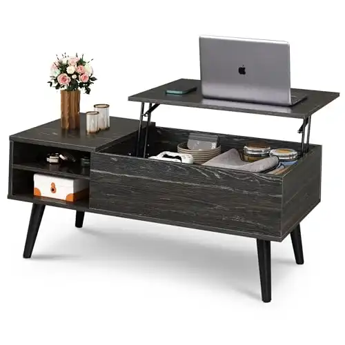 WLIVE Wood Lift Top Coffee Table with Hidden Compartment