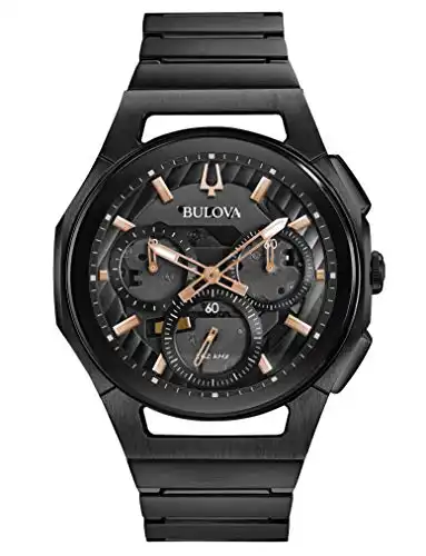 Bulova Men's CURV Chronograph Black Ion-Plated Stainless Steel