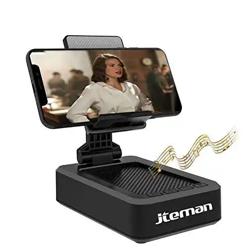 Cell Phone Stand with Wireless Bluetooth Speaker and Anti-Slip