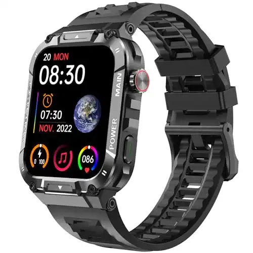 Military Smart Watch - 1.96 Inches Outdoor Sports Smartwatch