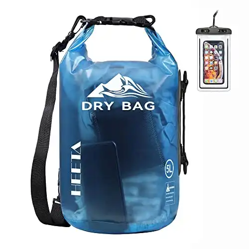 HEETA Waterproof Dry Bag, Roll Top Lightweight Backpack 5L