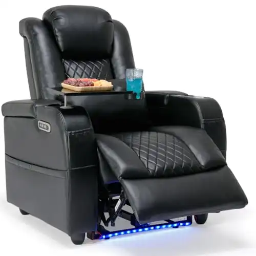 Airadlis Home Theater Recliner Sofa with 7 Colors Ambient Lighting