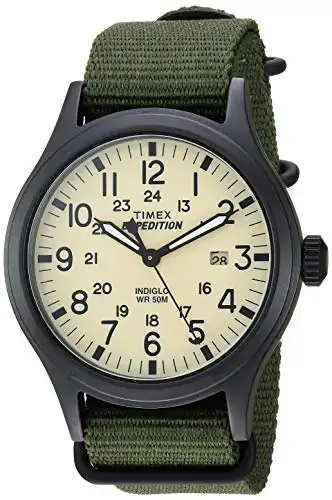 Timex Men's Expedition Scout 40mm Watch – Black Case Cream Dial